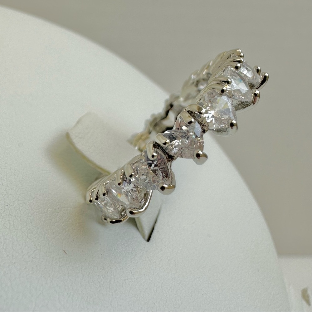 HEART ❤️ SHAPED Diamond Eternity Band - Picture 7 of 9